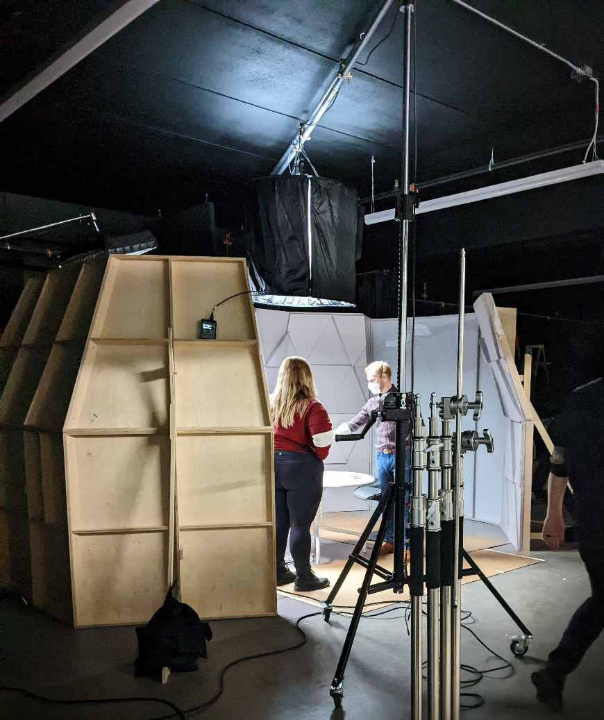 Photo of Flex Studio at Rockstoria Studios being used by a film producer to build a set