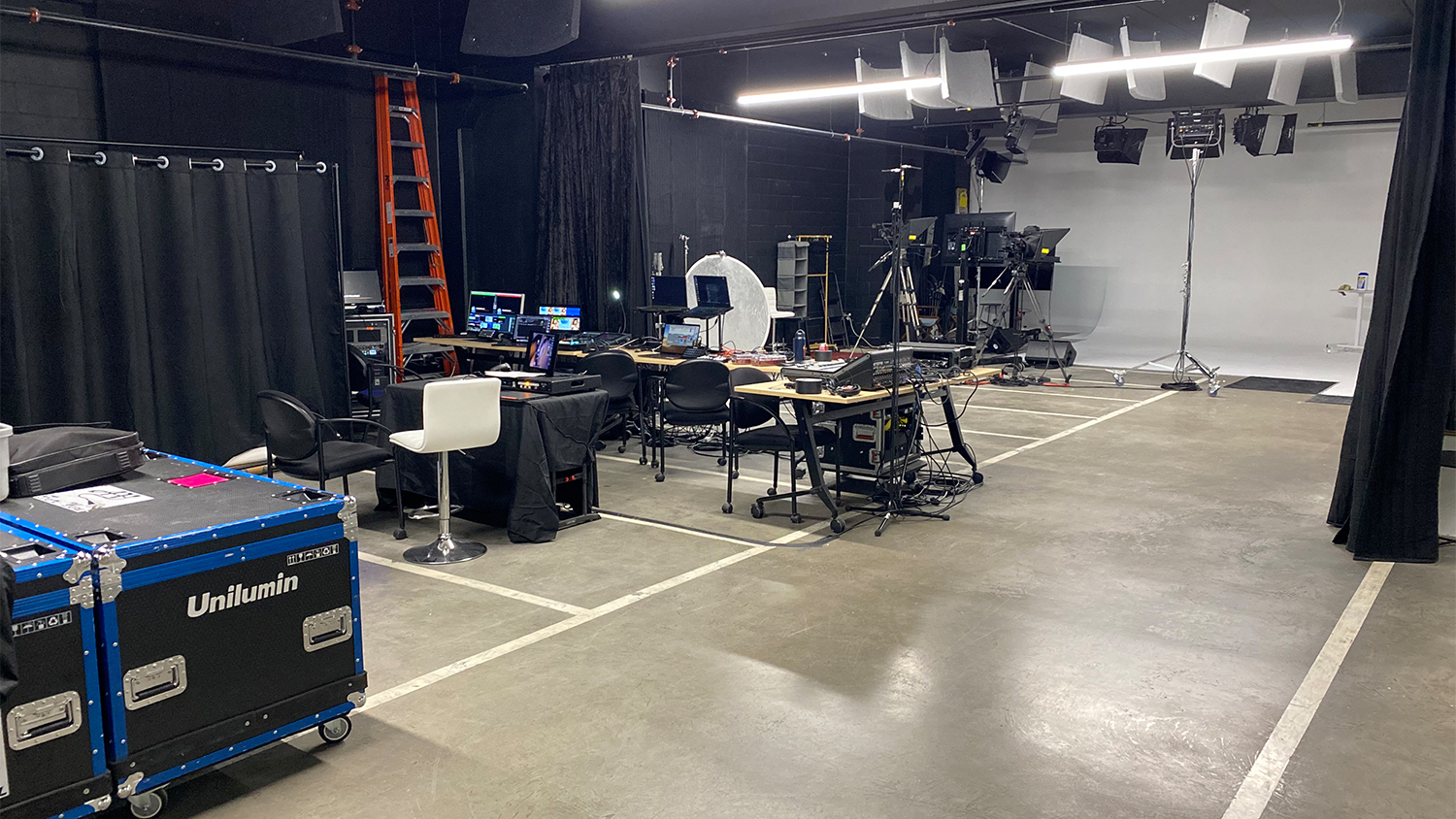 Studio spaced expanded for large production. Rockstoria Studios Flexible Studio Rental Production St. Paul MN Twin Cities.